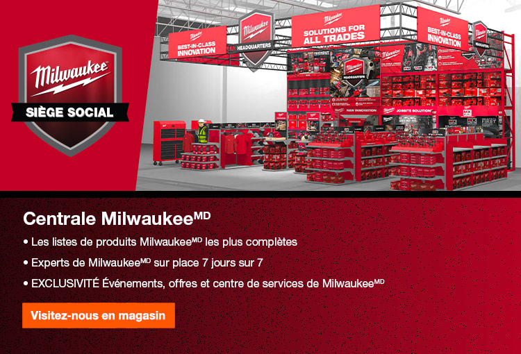 Centrale Milwaukee offres les listes de produits Milwaukee les plus complètes et les experts Milwaukee sur place 7 jours sur 7 en magasin